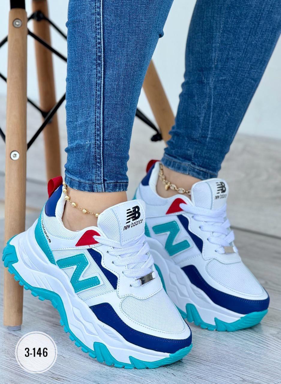 NEW BALANCE DAMA BLANCO X  AZUL